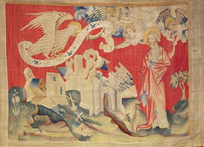 第4トランペットとイーグルオブウー、No.23「アンジェの黙示録」、1373-87年（タペストリー） 作： Nicolas Bataille